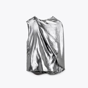 Zara metallic asymmetrical top